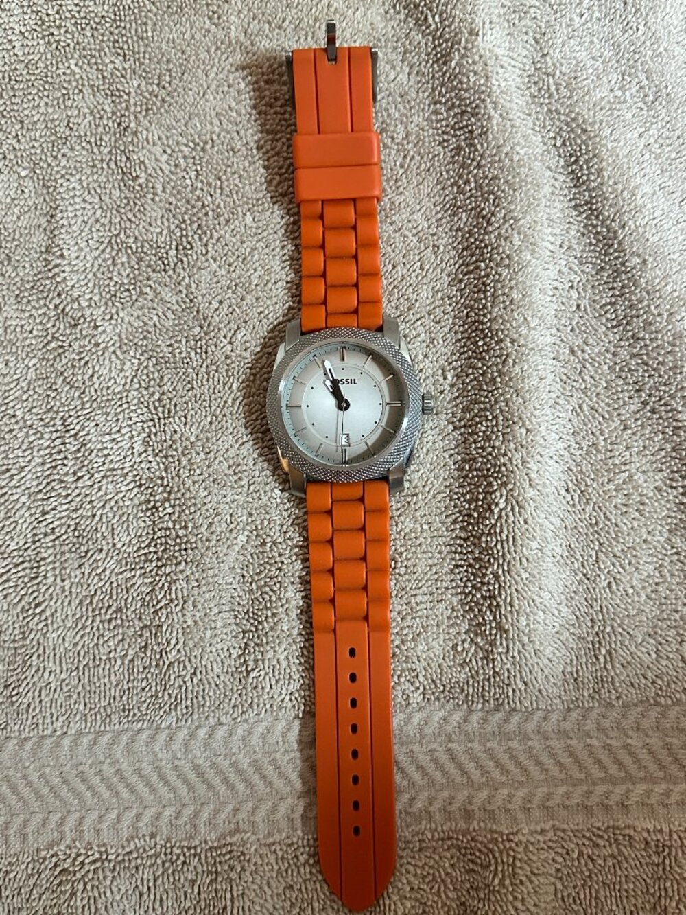Mens Fossil Watch - Orange Band